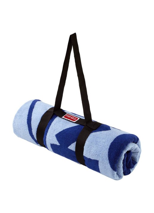 KENZO K Label strandlaken - 500gr/m2 - 90 x 160 cm  - detail 2 kobaltblauw