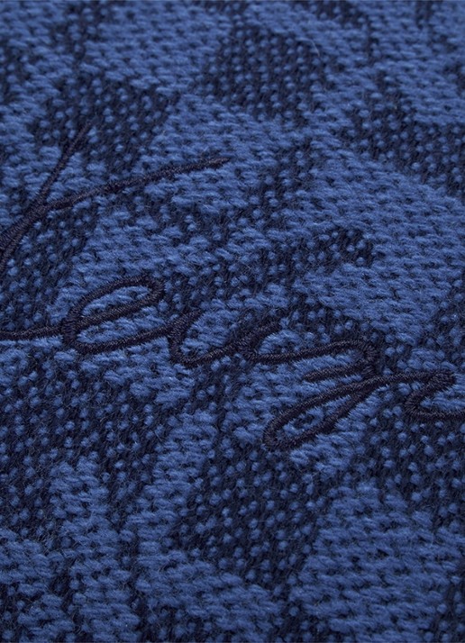 KENZO K Monogram sierkussenhoes in wolblend 33 x 57 cm - detail 2 donkerblauw