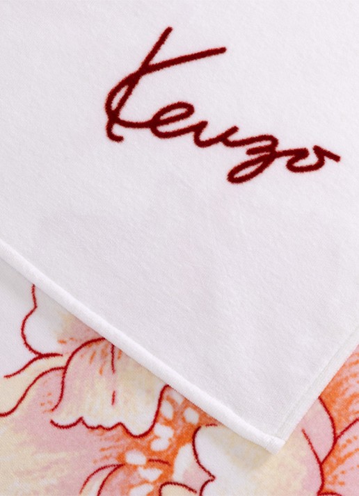 KENZO K Peony strandlaken - 100 x 170 cm - achterkant rood