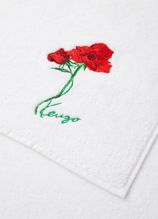 KENZO K Roses badlaken - 90 x 160 cm - voorkant 2 wit