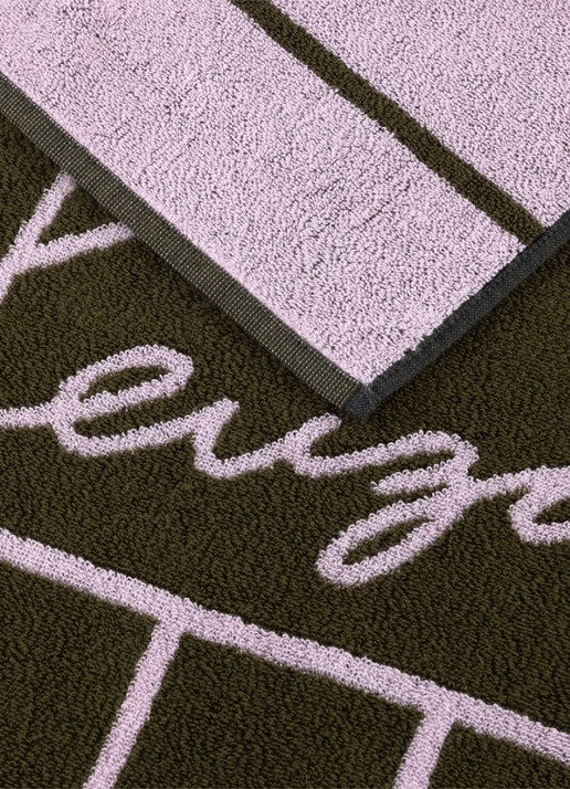 KENZO K Tatami strandlaken 90 x 170 cm - achterkant khaki