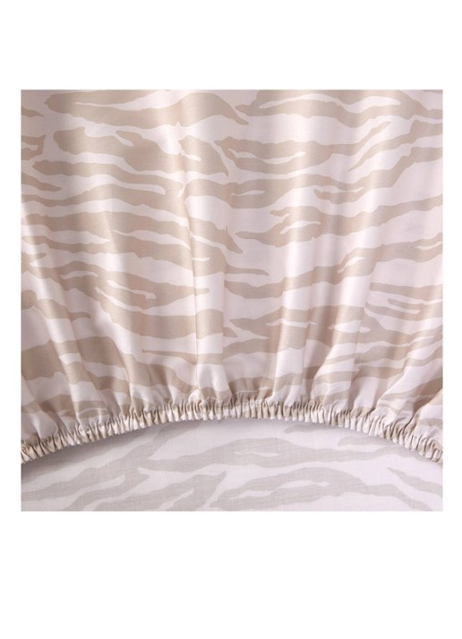 KENZO K Tora hoeslaken van katoen, hoekhoogte 33 cm - voorkant 6 beige