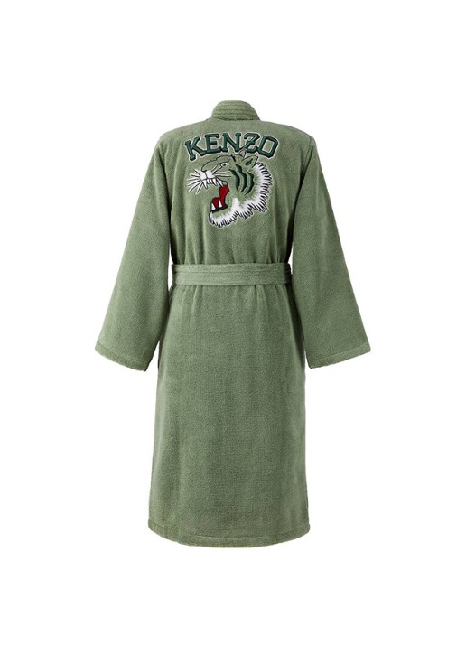 KENZO K Vtiger badjas van  katoen met logoprint - achterkant 9 groen