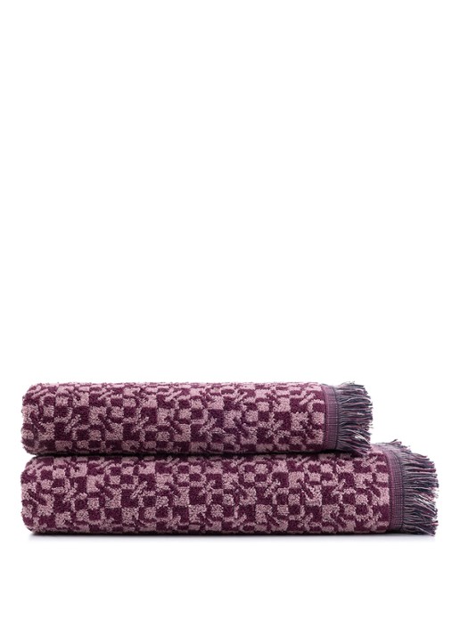 KENZO Kenzoka badhanddoek 90 x 150 cm - voorkant 5 aubergine