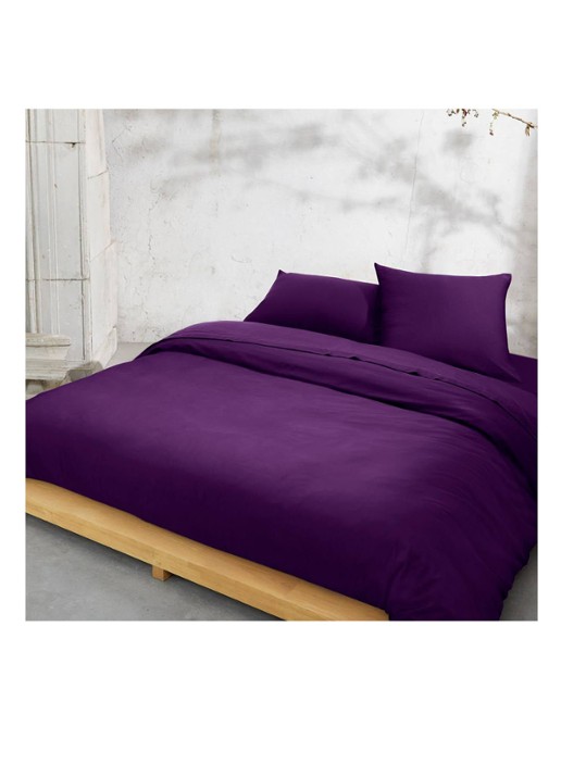 KENZO KZ Iconic dekbedovertrek  300TC - exclusief kussenslopen - detail 8 aubergine