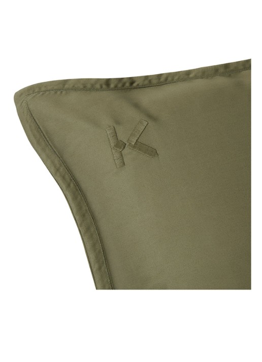 KENZO KZ Iconic kussensloop van lyocell 300TC - detail mosgroen
