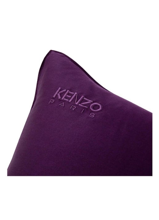 KENZO KZ Iconic kussensloop van lyocell 300TC - voorkant 2 aubergine