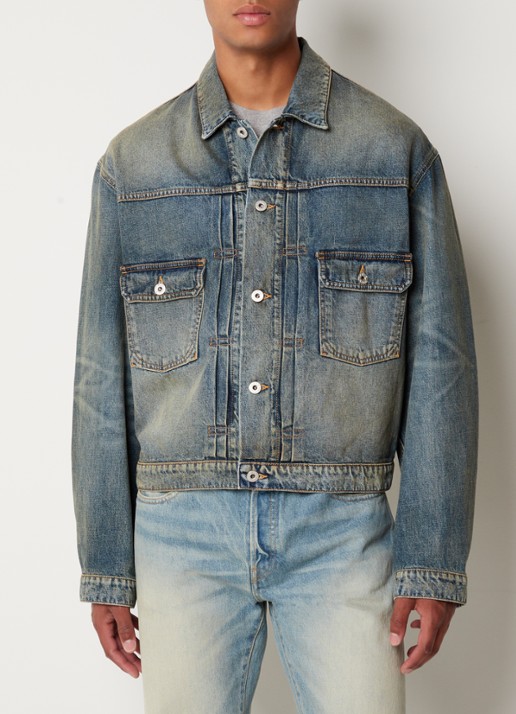 KENZO Oversized spijkerjas met borstzakken - detail 4 indigo