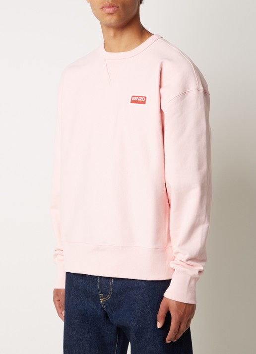 KENZO Sweater met logo- en backprint - achterkant lichtroze