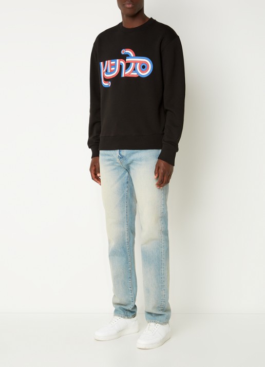 KENZO Sweater met logoprint - voorkant 5 zwart