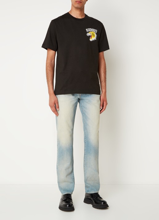 KENZO T-shirt met logoprint - voorkant 2 zwart