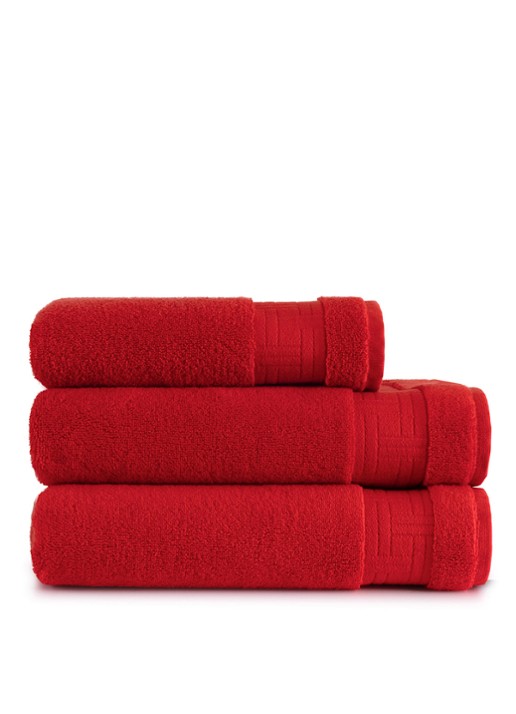KENZO Weave badhanddoek - 55 x 100 cm - achterkant rood