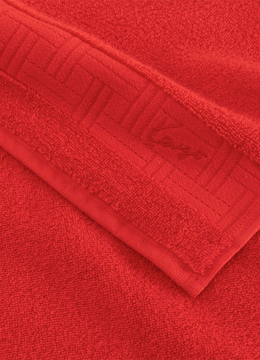 KENZO Weave badhanddoek - 55 x 100 cm - voorkant 3 rood