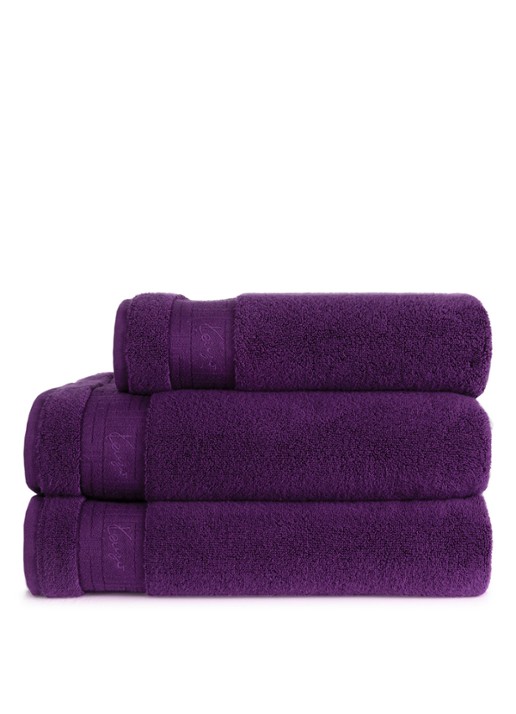 KENZO Weave gastendoek - 45 x 70 cm - achterkant 3 aubergine