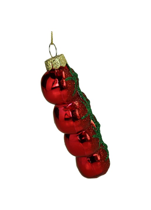 Kersten Cherrytomaat kersthanger 12,4 cm - detail 4 rood