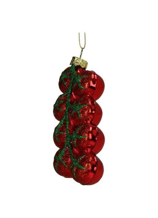 Kersten Cherrytomaat kersthanger 12,4 cm - voorkant 2 rood