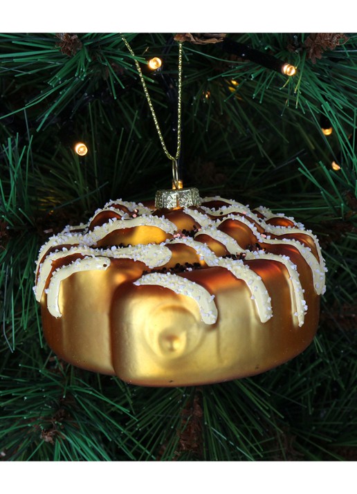 Kersten Cinnamon Roll kersthanger 8,3 cm - voorkant 2 bruin
