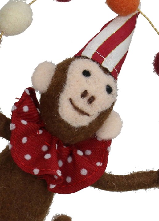 Kersten Circus Aap kersthanger 15 cm - detail 2 bruin