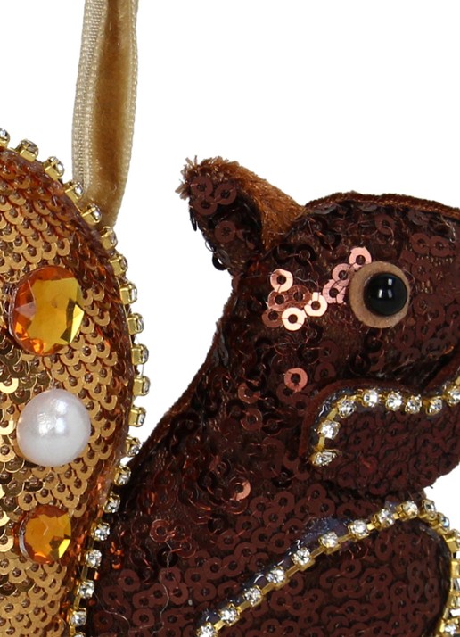 Kersten Eekhoorn kersthanger 12,7 cm - detail 3 bruin