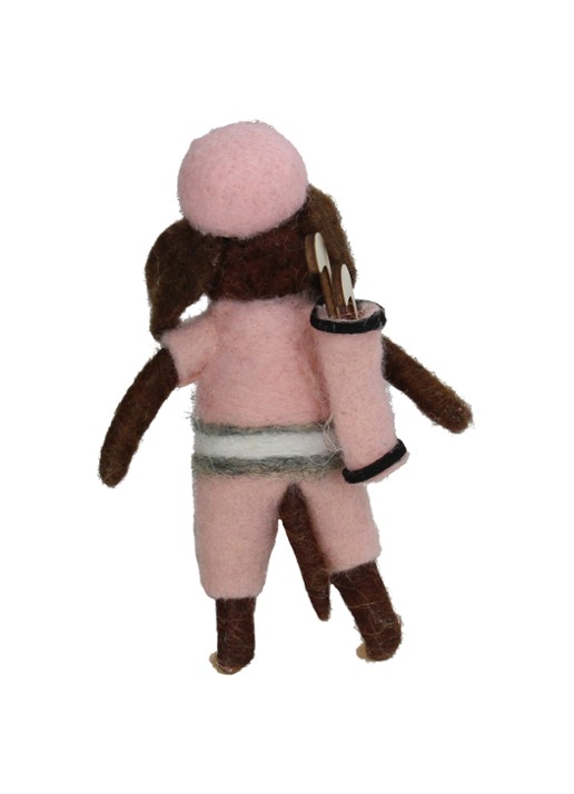 Kersten Golf Hond kersthanger 14 cm - achterkant 2 roze
