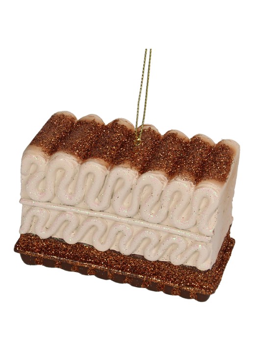 Kersten Ijstaart kersthanger 10 cm - voorkant bruin