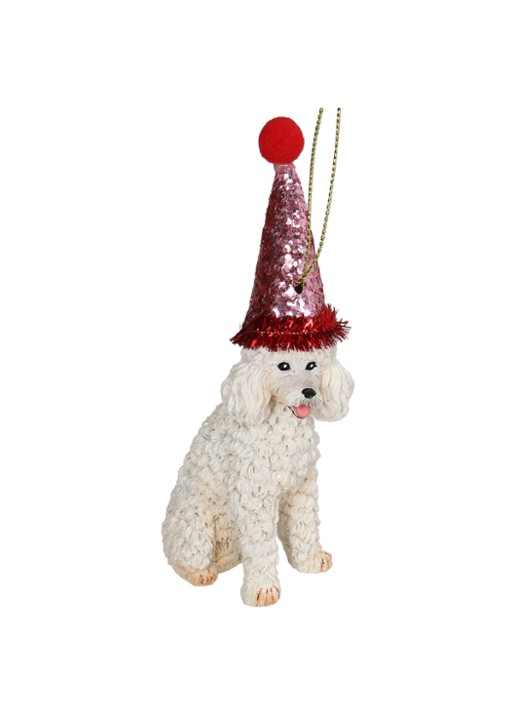 Kersten Labradoodle kersthanger 12,7 cm - voorkant wit