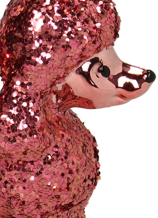 Kersten Poedel kersthanger 9,5 cm - detail 2 roze