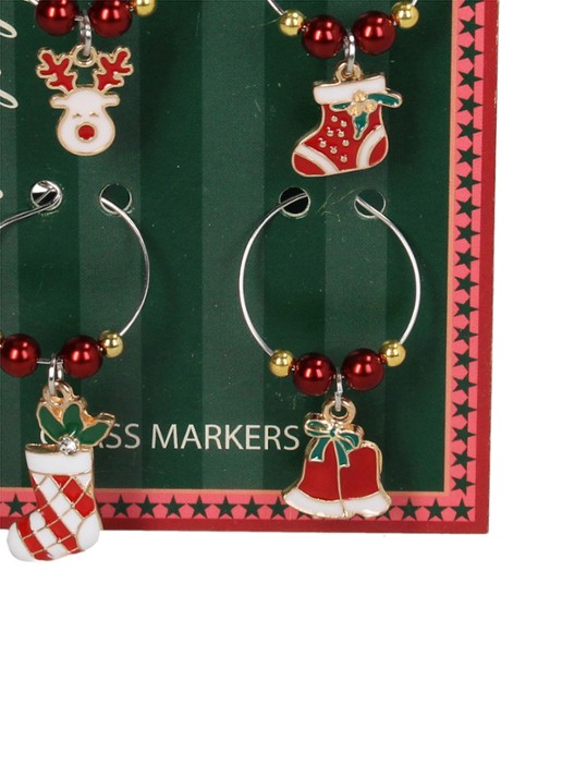 Kersten Rendier glasmarkers set van 4 - detail 2 rood