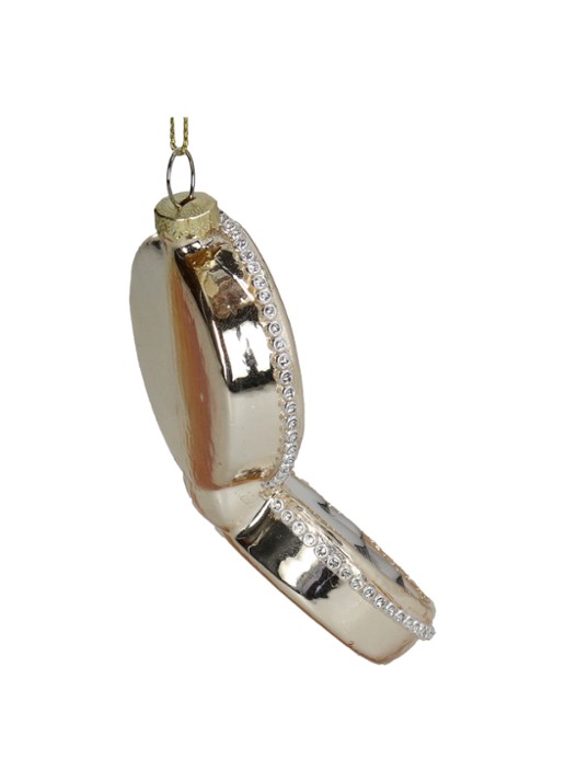 Kersten Spiegel met Wimpers kersthanger 11,4 cm - detail 2 goud