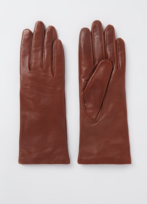 Kessler Ava handschoenen van leer met touchscreen functie - voorkant bruin