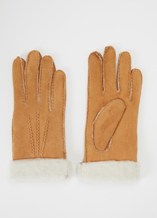Kessler Ilvy handschoenen van suède - voorkant camel