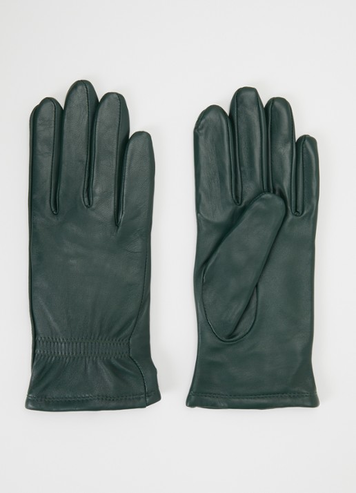 Kessler Sadie handschoenen van leer - voorkant donkergroen