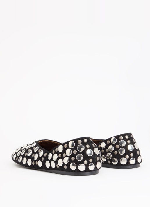 Khaite Ballerina van suède met studs - achterkant zwart