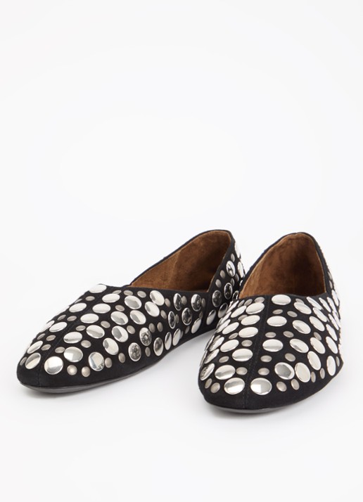 Khaite Ballerina van suède met studs - detail 2 zwart