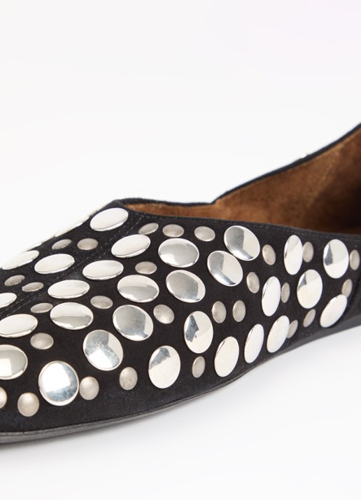 Khaite Ballerina van suède met studs - detail 5 zwart