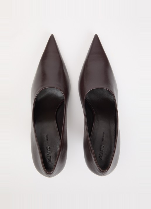 Khaite Colleen pump van kalfsleer - detail 3 chocoladebruin