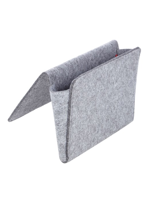 Kikkerland Bedside Pocket Small opbergzak van vilt - voorkant 2 grijsmele