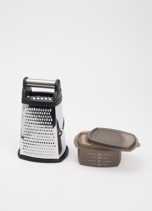 KitchenAid Box torenrasp met 4 zijden en reservoirbakje 25 cm  - voorkant 2 zwart