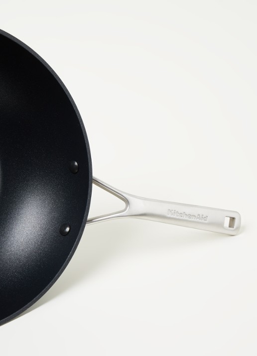 KitchenAid Forged Hardened Aluminium wokpan Ø30 cm - detail zwart