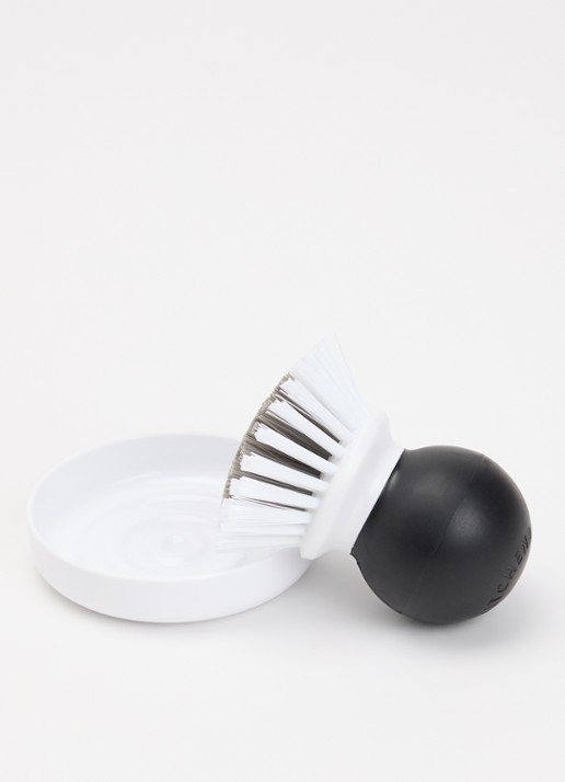 KitchenAid Palm afwasborstel met houder 9 cm  - voorkant 2 wit