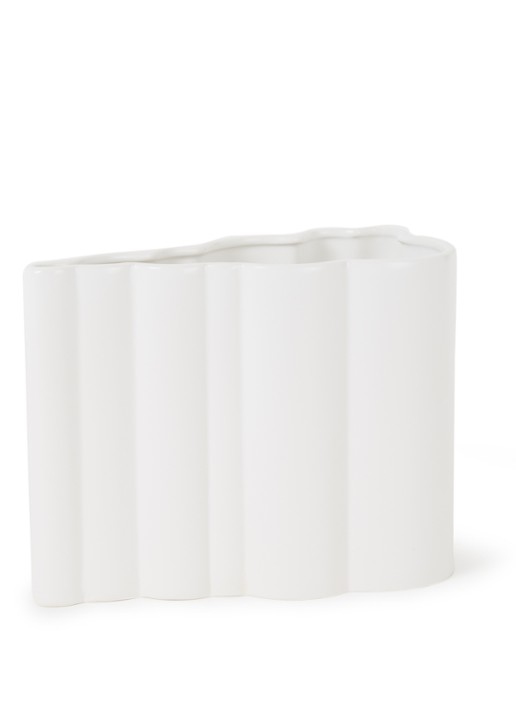 &Klevering Billow vaas 18 cm - voorkant wit