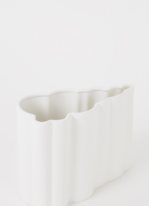 &Klevering Billow vaas 18 cm - voorkant 2 wit