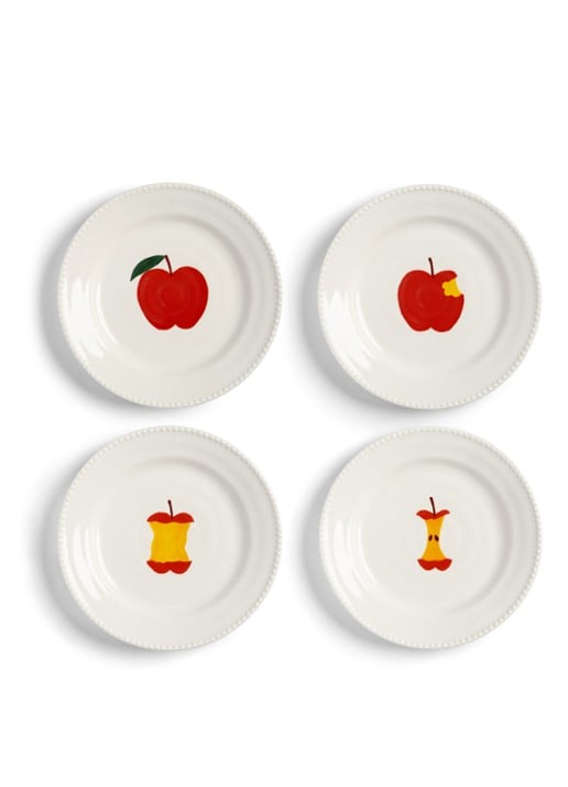 &Klevering Bliss ontbijtbord set van 4 - voorkant rood