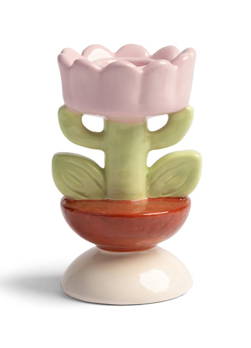 &Klevering Blume kandelaar 11 cm - voorkant 2 lichtgroen