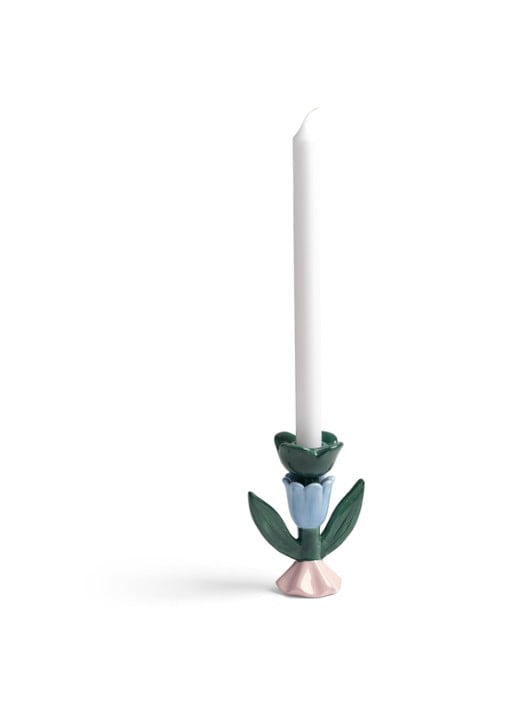 &Klevering Blume kandelaar 14 cm - voorkant 3 donkergroen