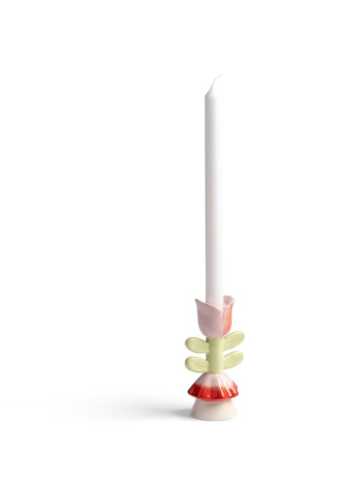 &Klevering Blume kandelaar 15 cm - voorkant 2 lichtgroen