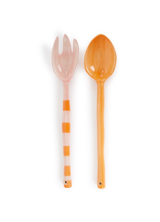 &Klevering Boavista saladebestek 2-delig - voorkant oranje