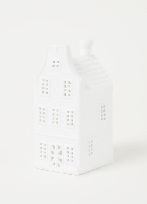 &Klevering Canal house waxinelichthouder 12,5 cm - voorkant 3 wit