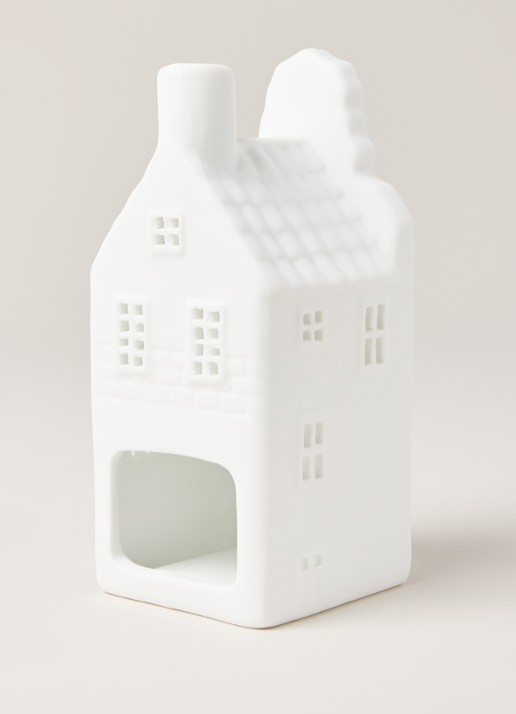 &Klevering Canal house waxinelichthouder 12,5 cm - detail wit