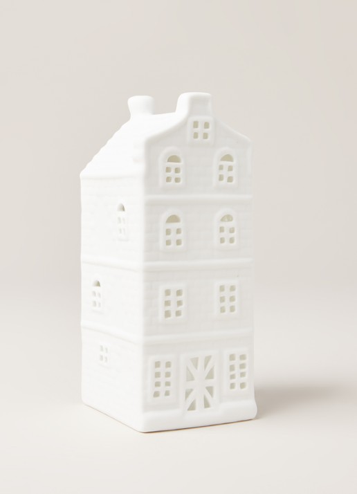 &Klevering Canal house waxinelichthouder 13,5 cm - voorkant 2 wit